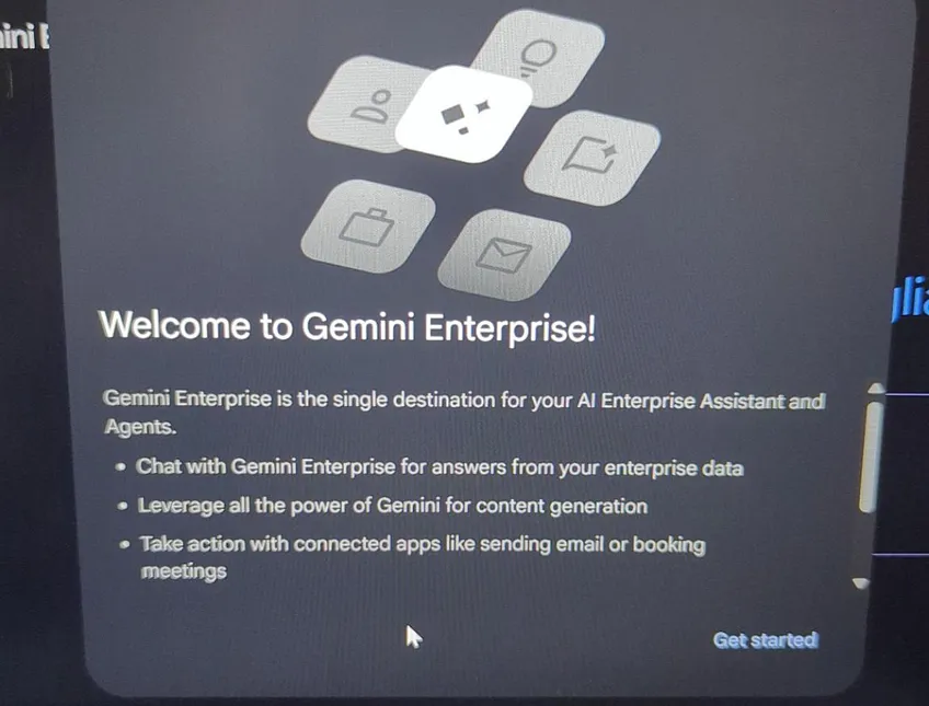 Gemini Enterprise welcome screenshot